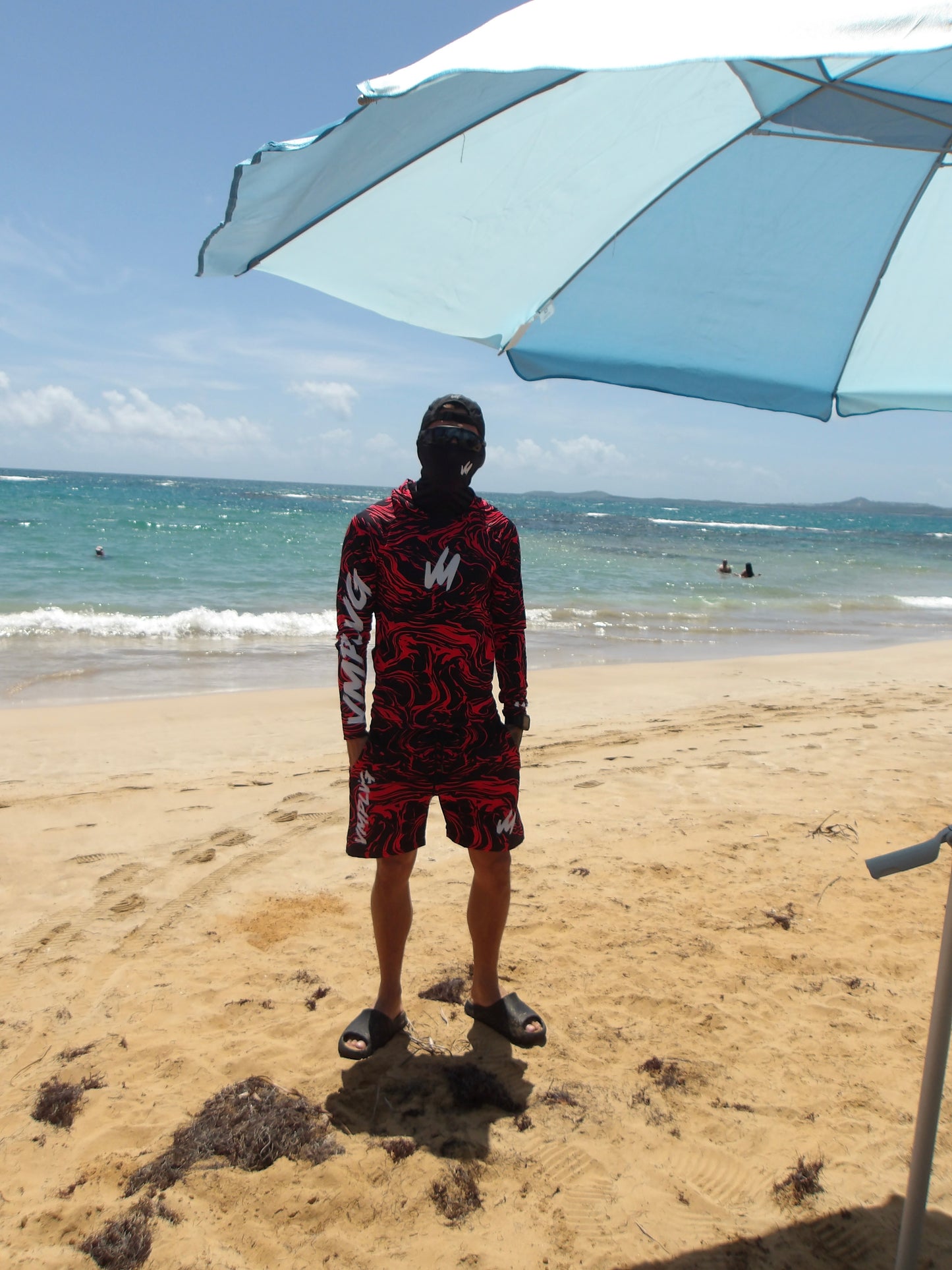 RED RASHGUARD BEACH SET 🏝️