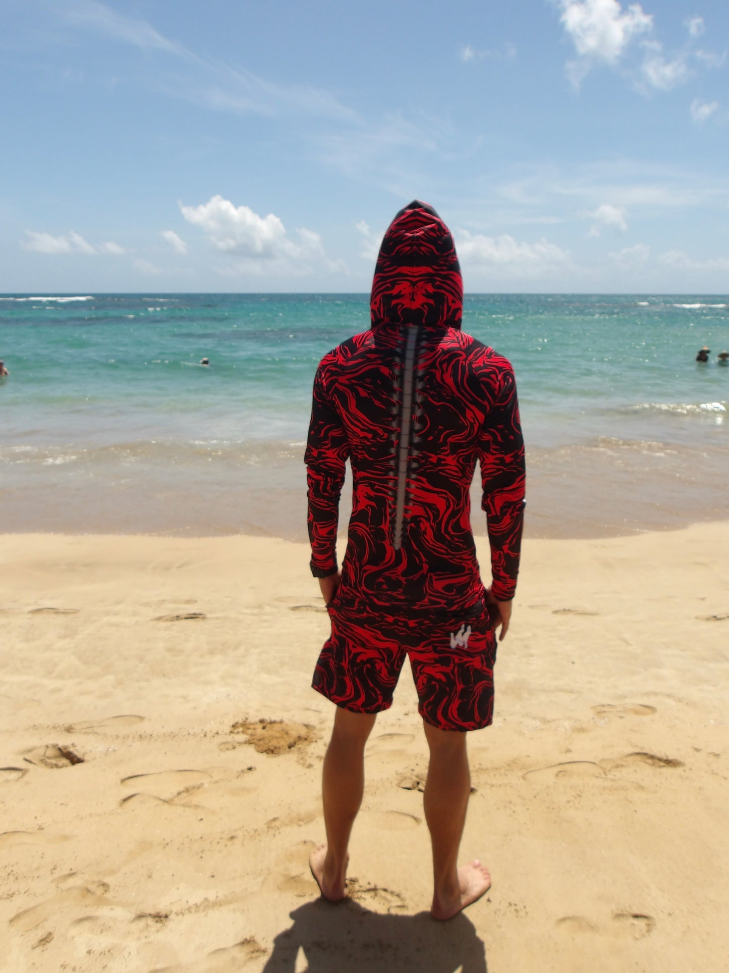 RED RASHGUARD BEACH SET 🏝️